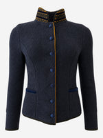 Load image into Gallery viewer, Strickblazer Sofia in Marineblau
