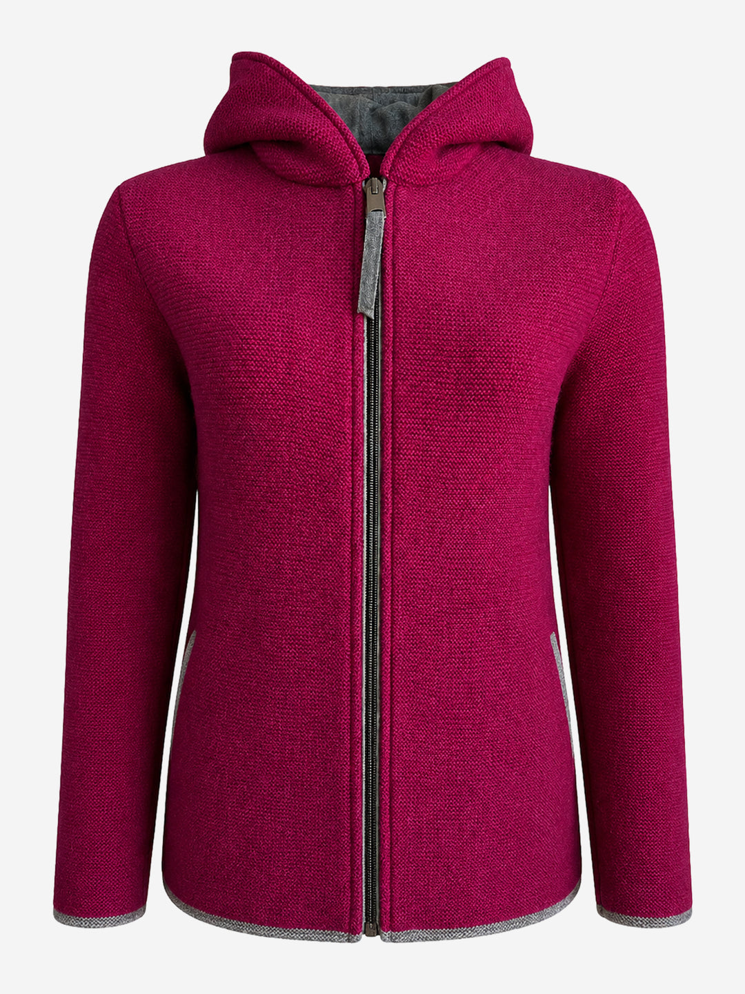 Strickjacke mit Kapuze Emily in Fuchsia