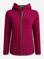 Load image into Gallery viewer, Strickjacke mit Kapuze Emily in Fuchsia
