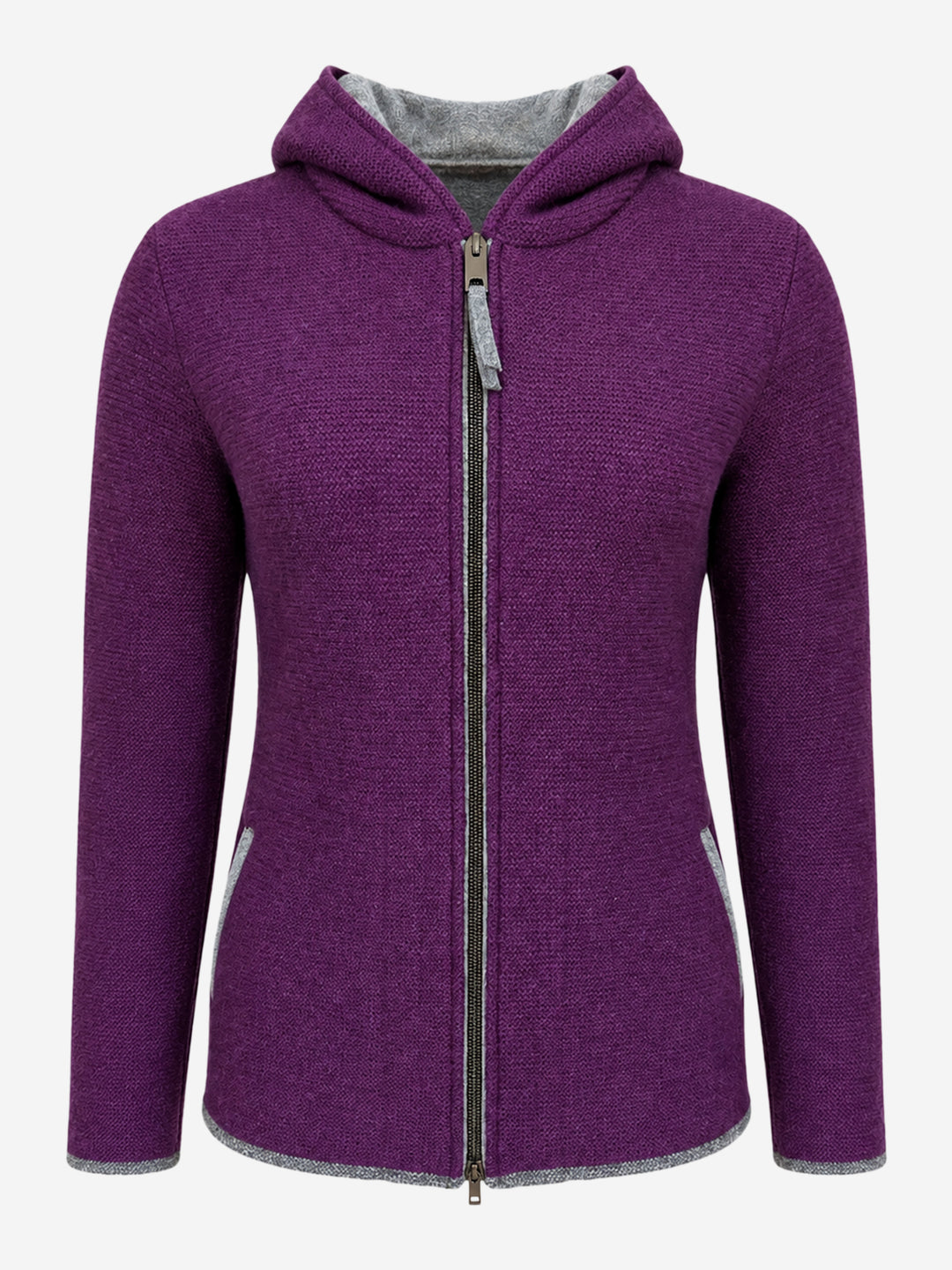 Strickjacke mit Kapuze Emily in Violett