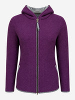 Load image into Gallery viewer, Strickjacke mit Kapuze Emily in Violett
