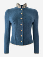 Load image into Gallery viewer, Trachtenjacke Mia in Petrolblau
