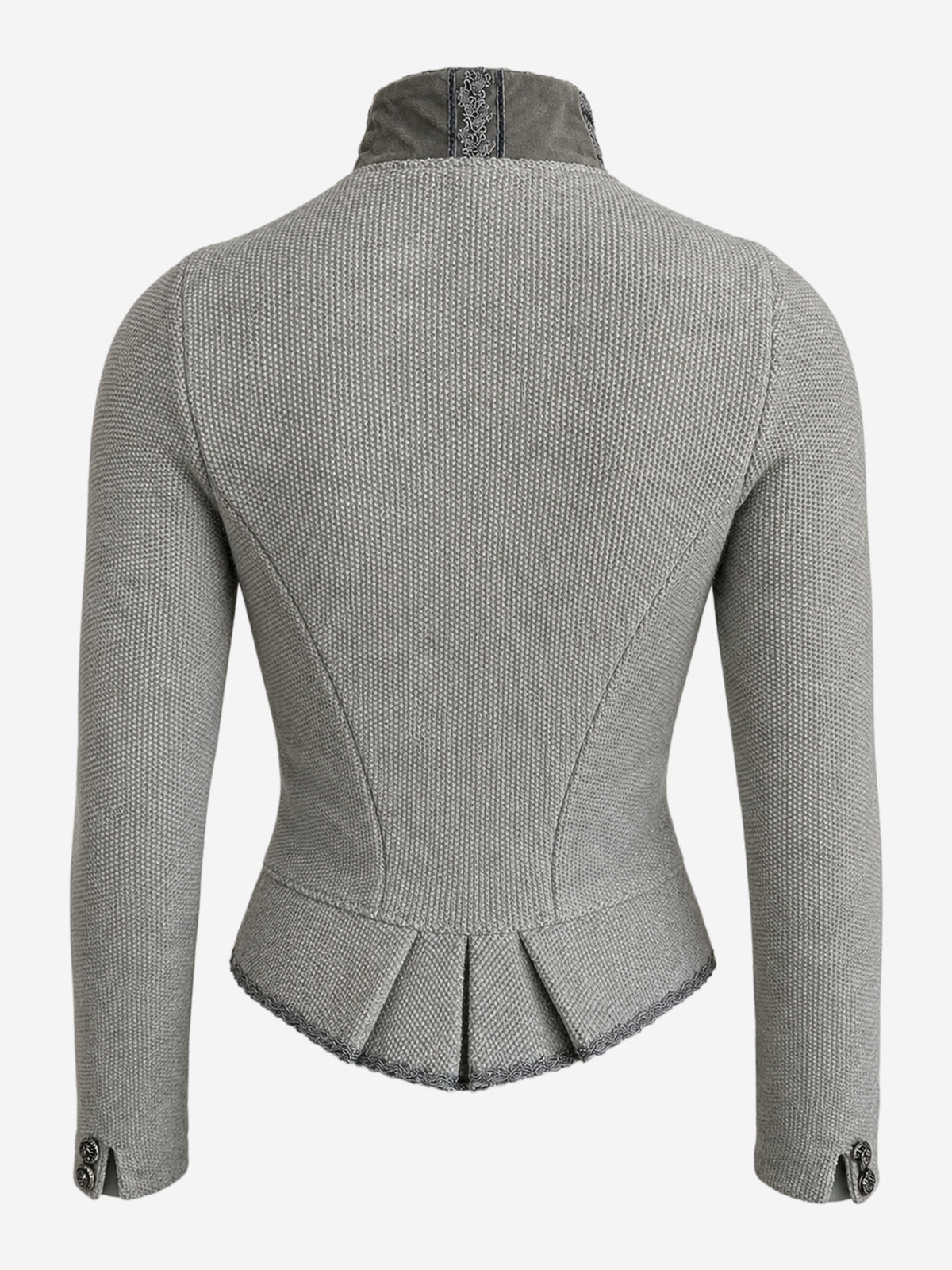 Strickblazer caro in silbergrau