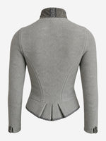 Load image into Gallery viewer, Strickblazer Caro in Silbergrau

