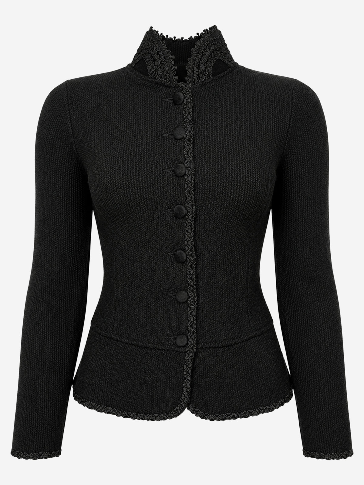 1308_strickjacke_lea_litzlfelder_manufaktur_schwarz_front