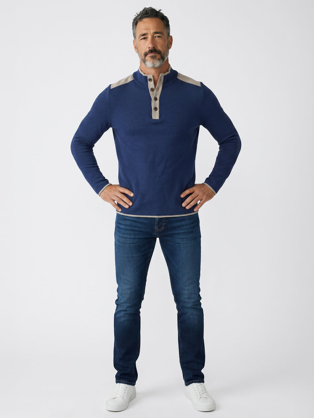 Pulli Nepal in Marine / Saphirblau