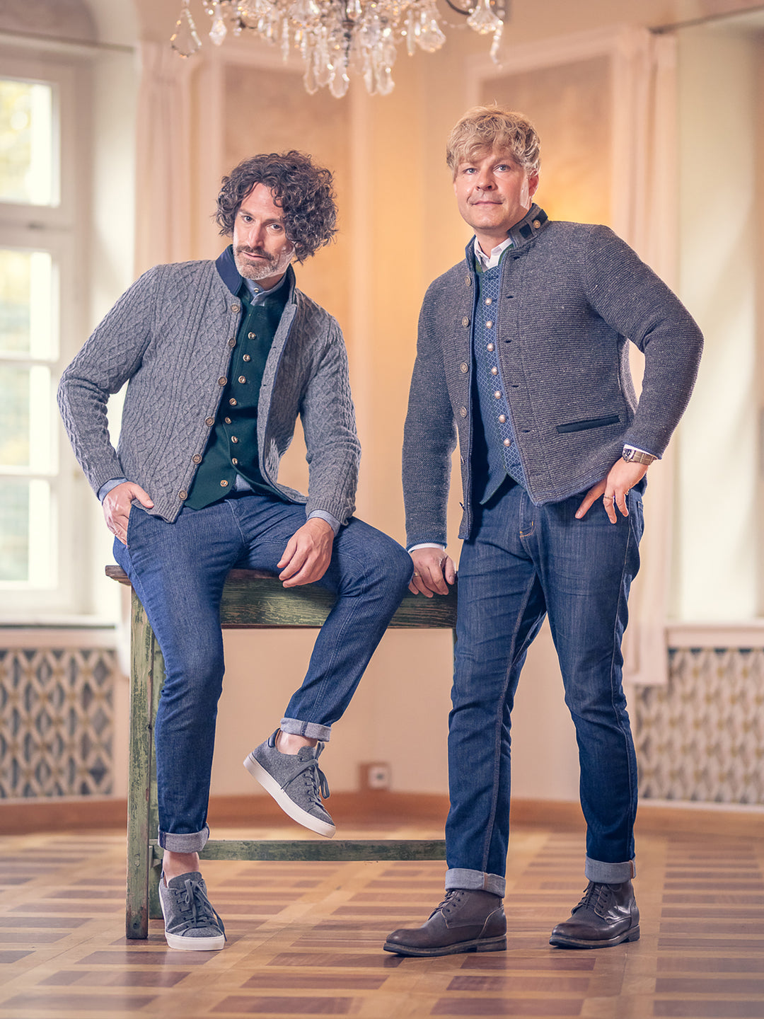 Strickjacke Hannes in Mittelgrau