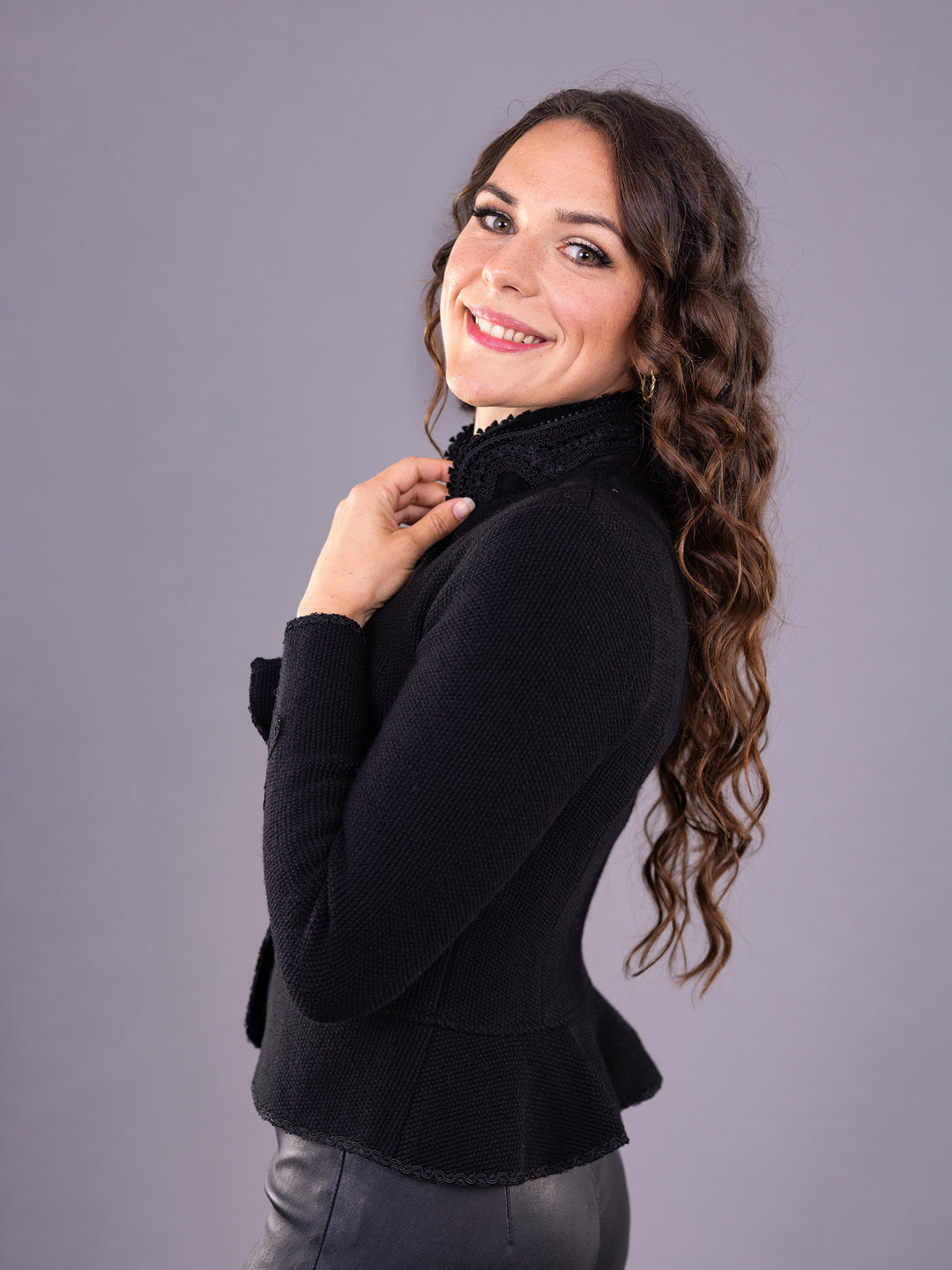 Strickblazer Lea in Schwarz