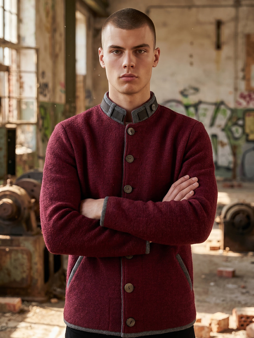 Strickjacke Jonas in Merlotrot