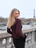 Load image into Gallery viewer, Strickblazer Lea in Rubinrot
