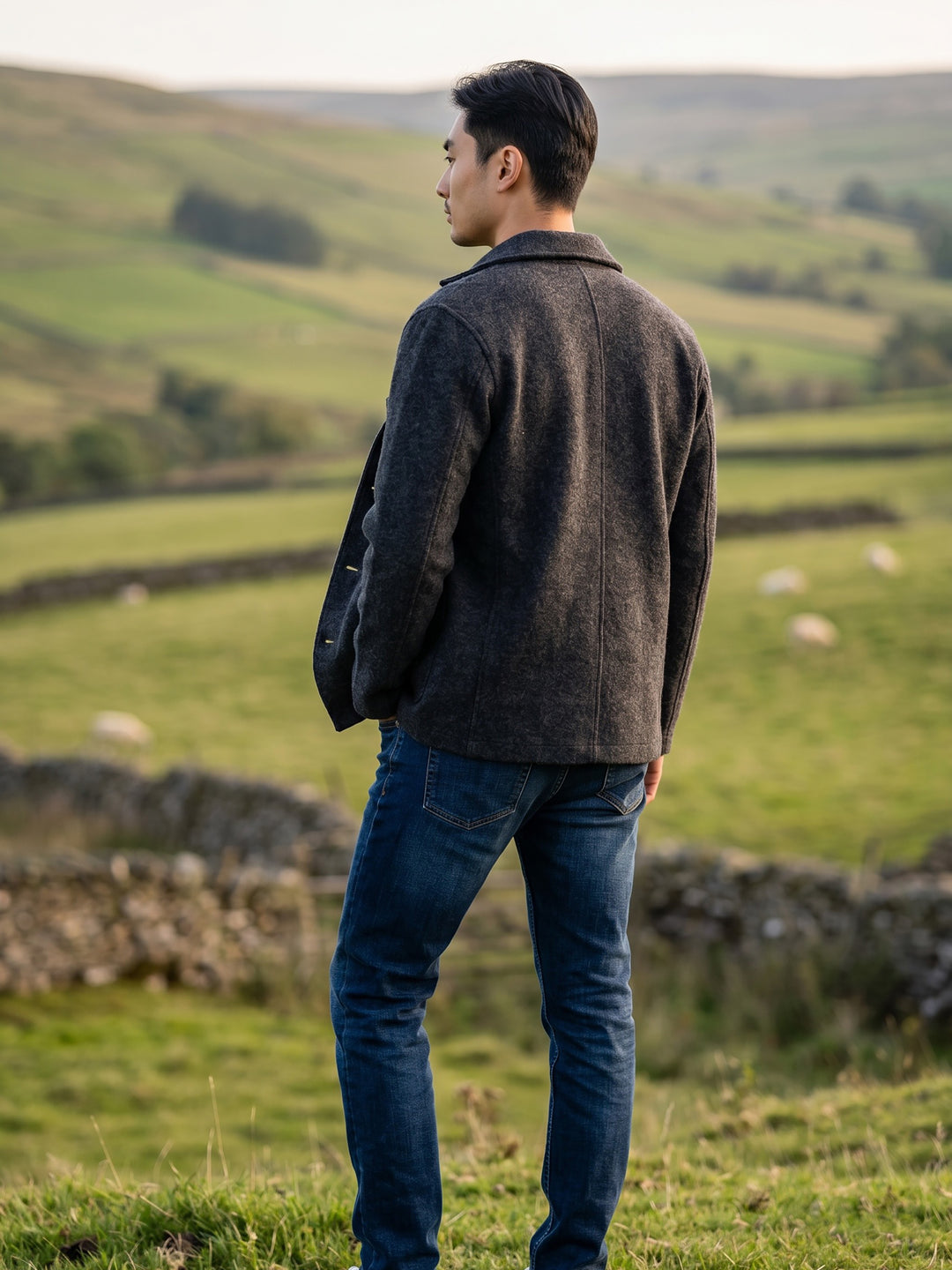 Walkjacke James in Anthrazit