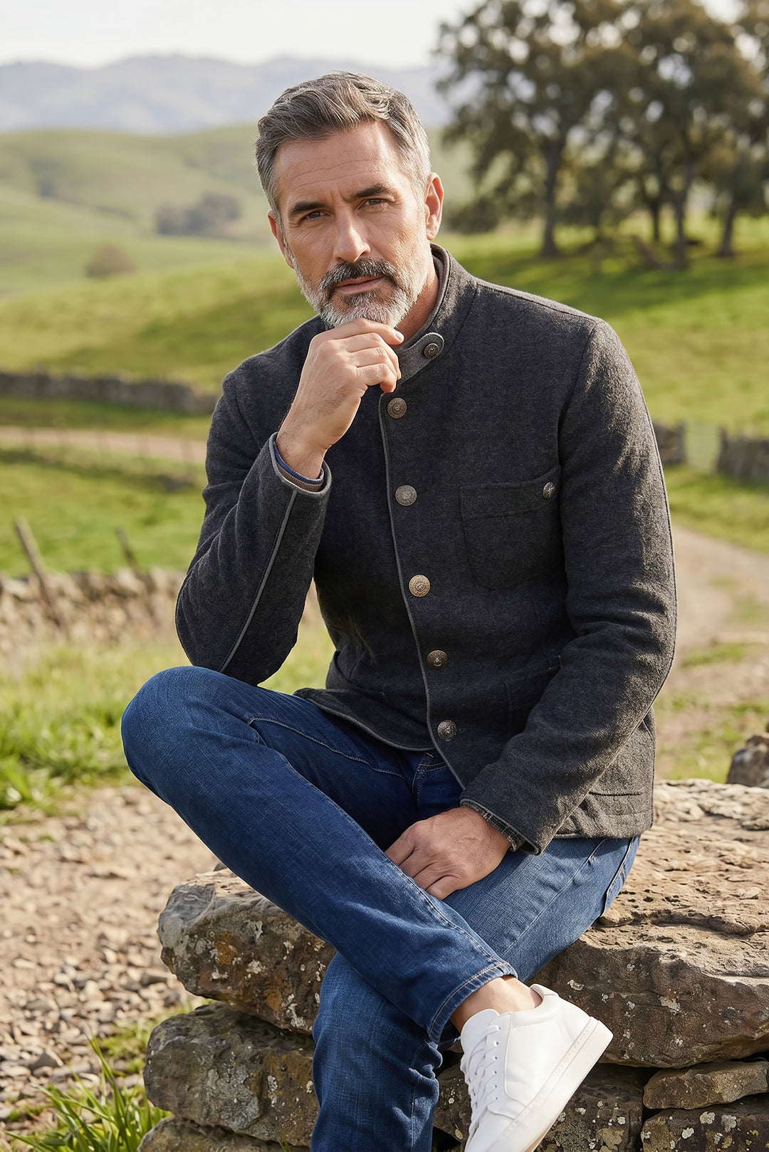 Strickjacke Konstantin in Anthrazit
